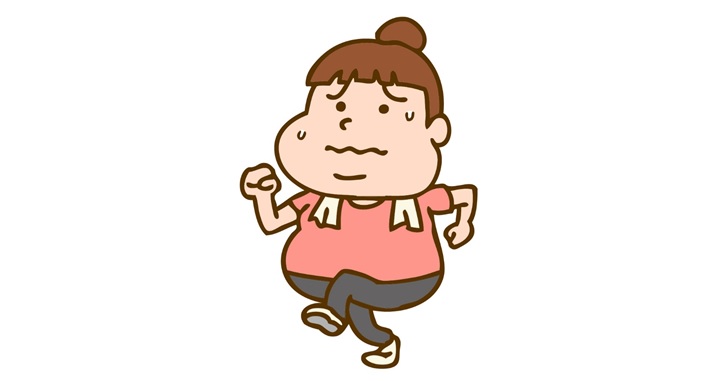 肥満でダイエットを頑張る女性のアニメ